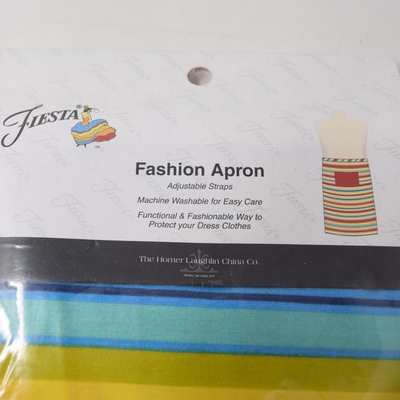 Fiesta Ware Half Apron Unisex One Size Adjustable Waist Ties Rainbow Stripes New - Picture 9 of 11